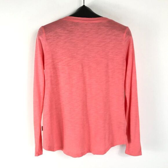 Eddie Bauer Split V-Neck Tee Women's Size Small Pink Long Sleeve Knit Outdoor - Picture 7 of 12